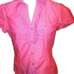 Bit & Bridle Western Snap Button Blouse Cap Sleeves M